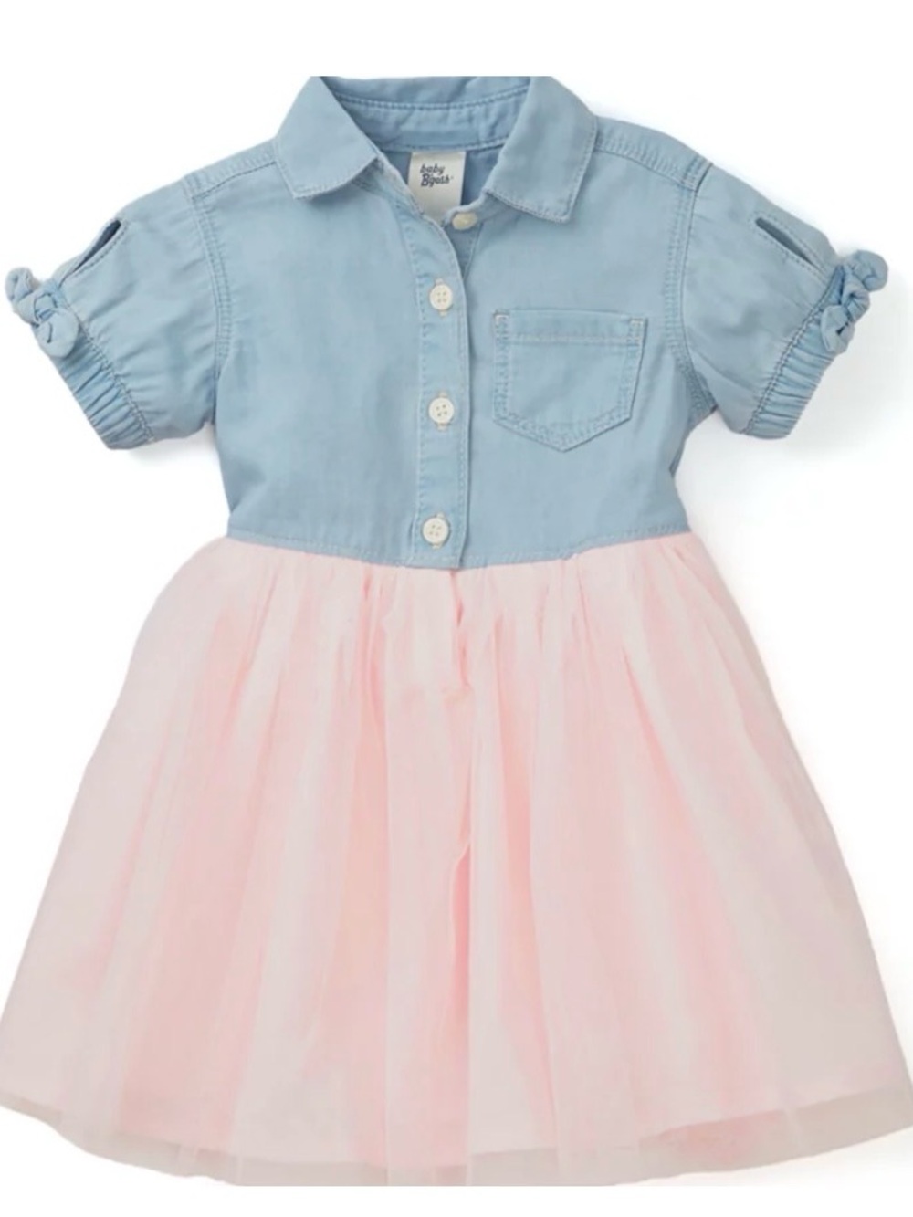 OshKosh B'gosh Light Blue Chambray Top with Pink Tulle Skirt Dress